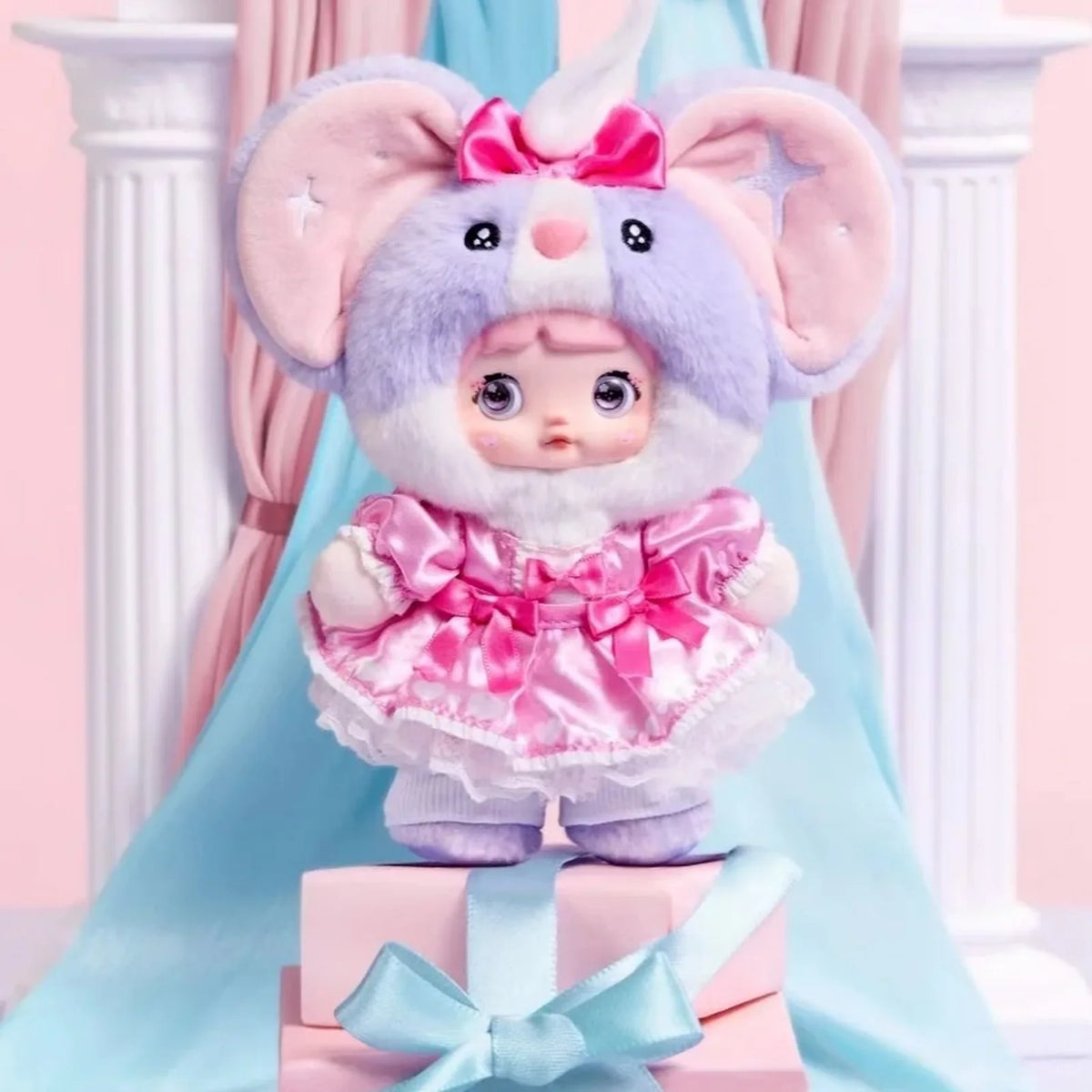 Nommi Treasure Collector Series Plush Blind Box - Complete pink elephant Treasure Collector plush doll body example; random design not guaranteed