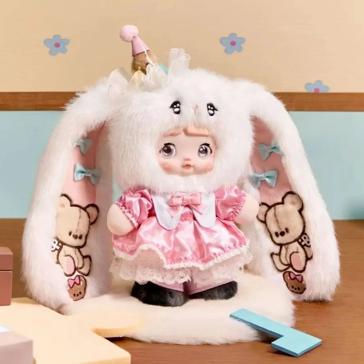 Nommi Treasure Collector Series Plush Blind Box - Complete pink long-eared Treasure Collector plush doll body example; random design not guaranteed