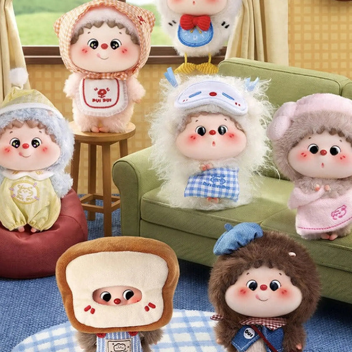 Dui Dui Dui Good Morning Series Plush Pendant Blind Box (PRE-ORDER) - Good Morning series group comparison with complete central body examples; random design not guaranteed