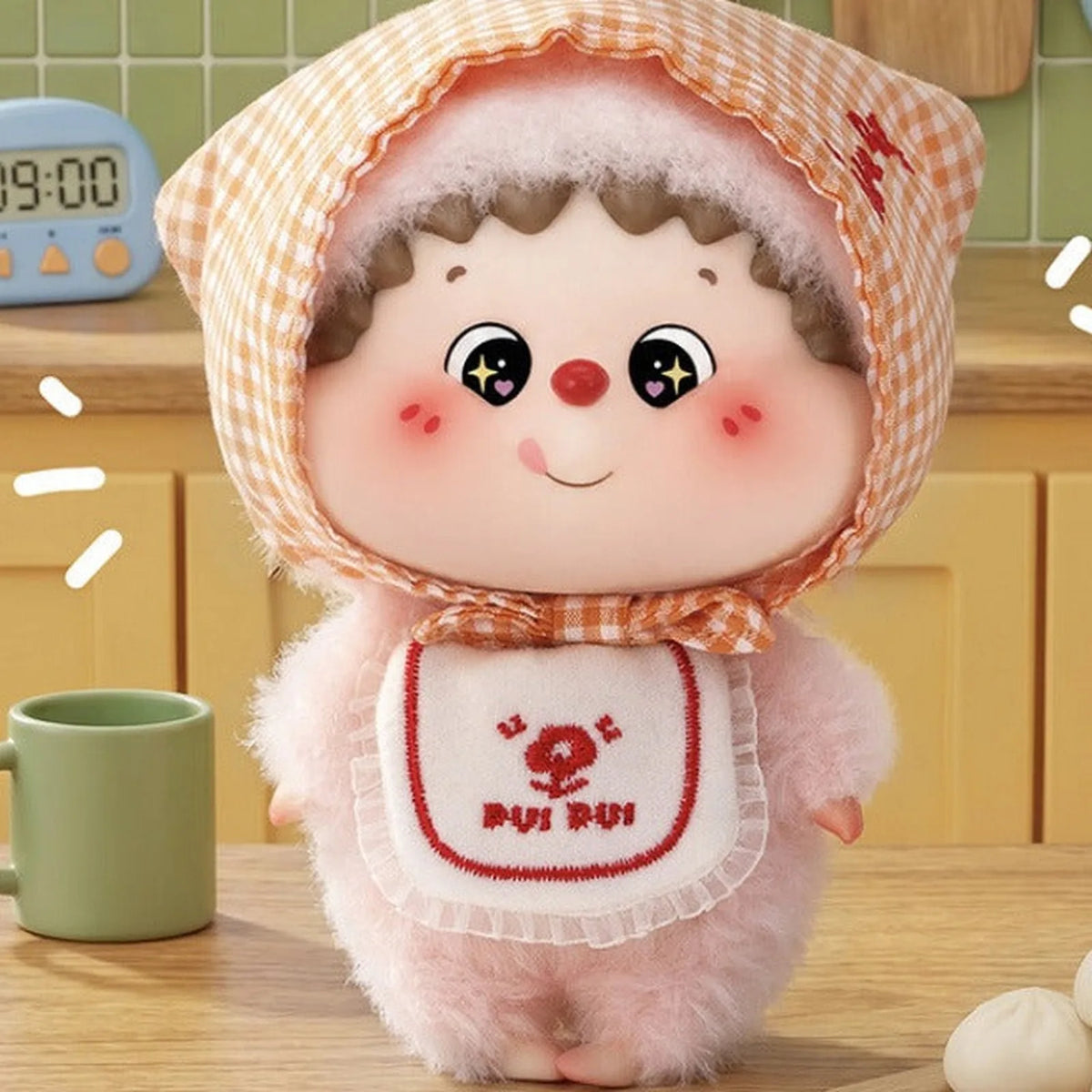Dui Dui Dui Good Morning Series Plush Pendant Blind Box (PRE-ORDER) - Complete checked-hood Good Morning plush pendant body example; random design not guaranteed