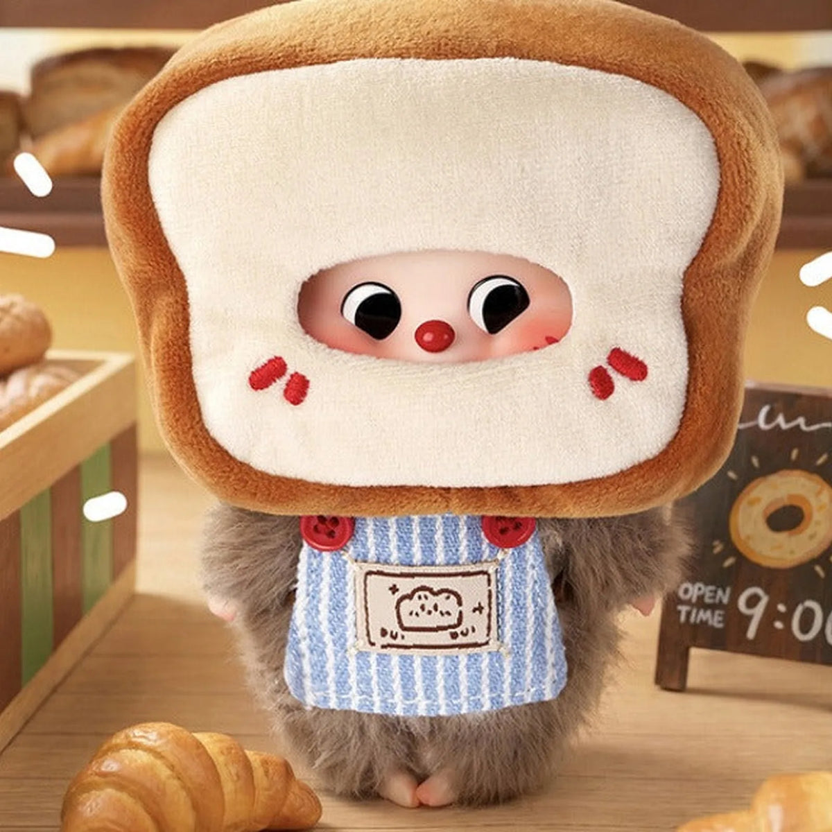Dui Dui Dui Good Morning Series Plush Pendant Blind Box (PRE-ORDER) - Complete toast-costume Good Morning plush pendant body example; random design not guaranteed