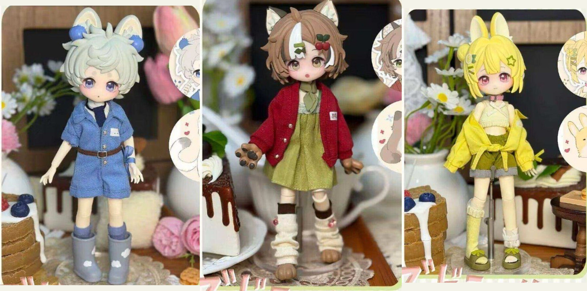 Hard Candy Institute three example doll designs, not complete lineup or bundle; one randomly assorted doll per blind box