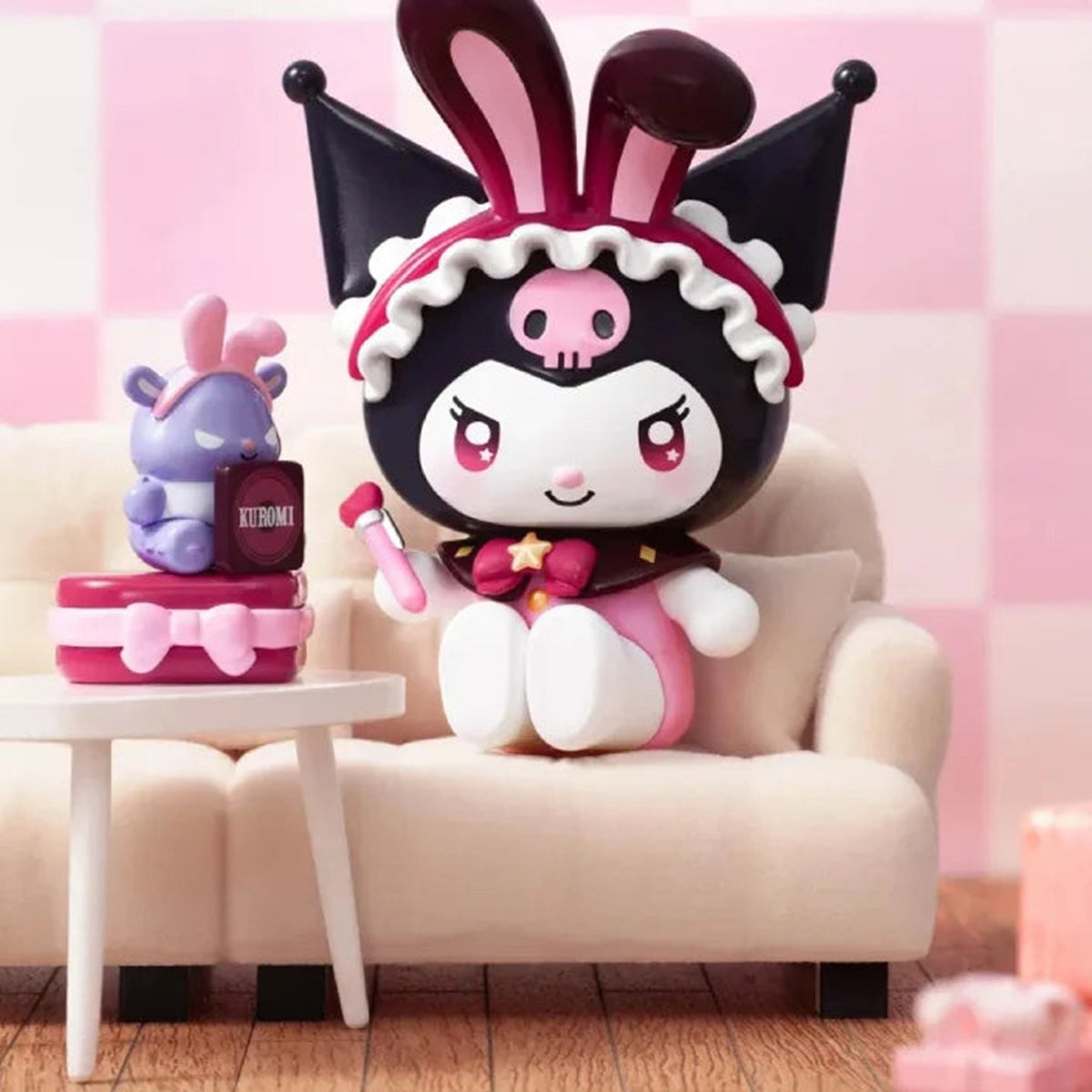 KUROMI Sparkling Idol figure in a chair display; series design example | KikiBuddies