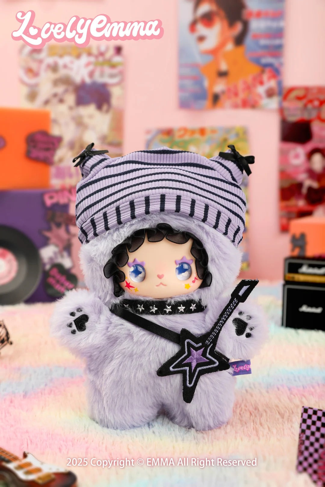 Lovely Emma Punk Era Rock Cat plush with complete hood and costume; example design