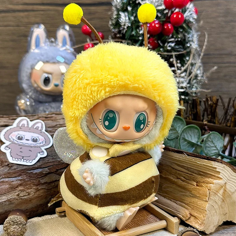 LABUBU fantasy costume outfit – Little Bee Costume for 17cm dolls; includes hooded headpiece and padded jacket; doll not included | KikiBuddies