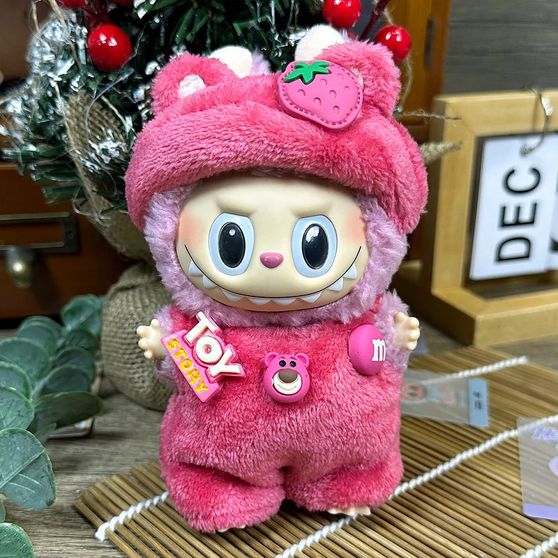 LABUBU sweet dress outfit – Little Strawberry Headband Set for 17cm dolls; includes headband and outfit; doll not included | KikiBuddies