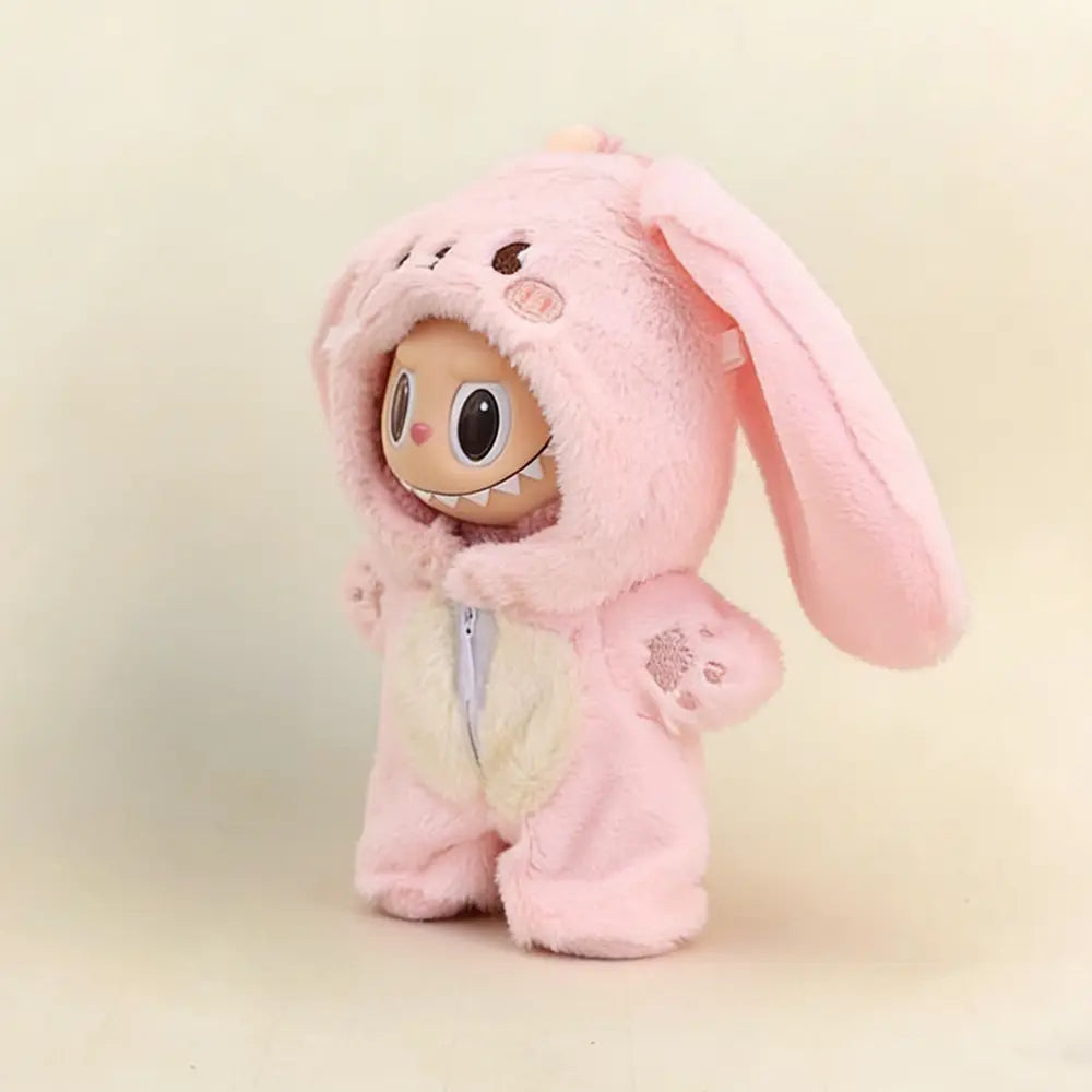 Labubu Doll Outfit - Animal Hooded Jumpsuit for 17cm Collectible Figure - lifestyle scene | KikiBuddies