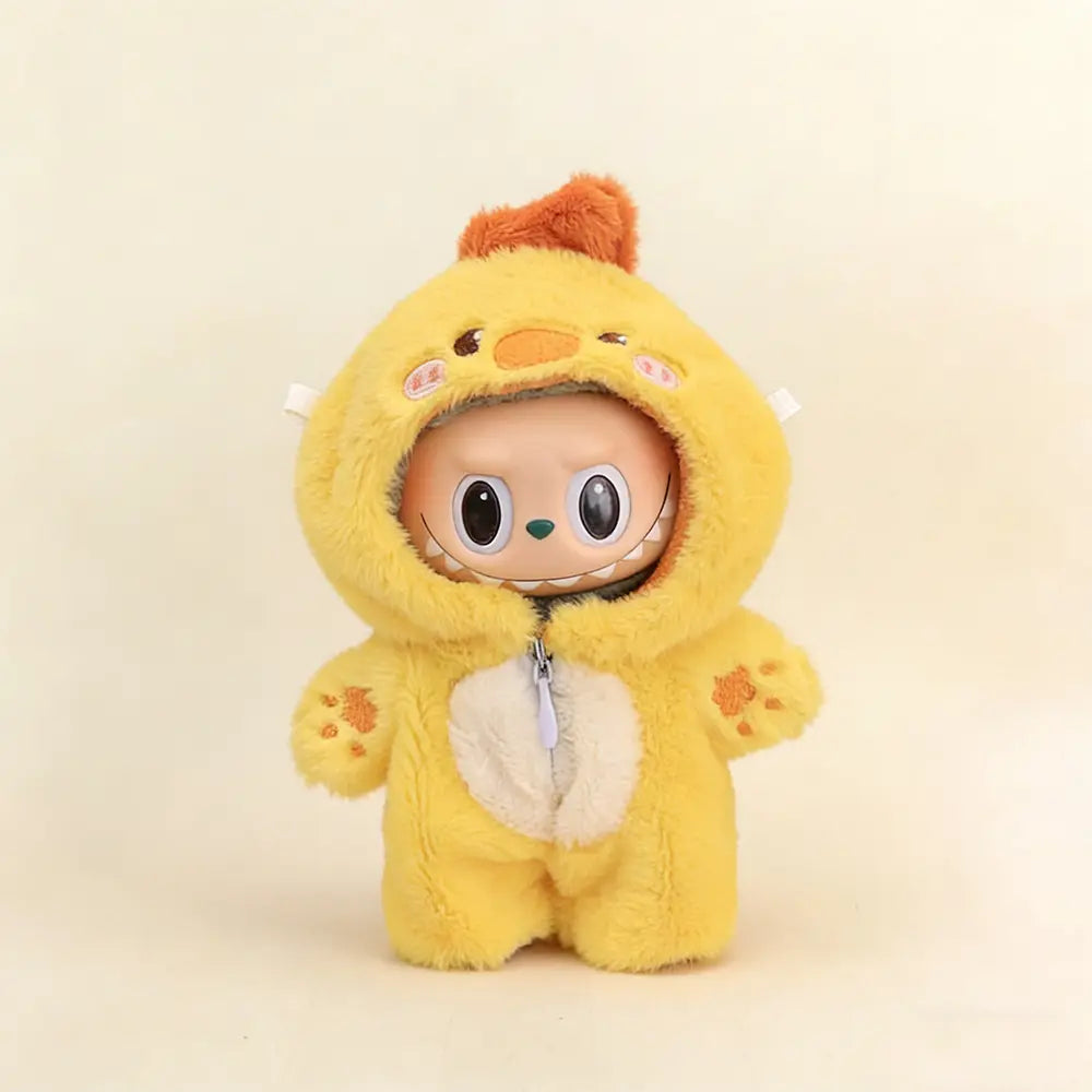 Labubu Doll Outfit - Animal Hooded Jumpsuit for 17cm Collectible Figure - extra detail | KikiBuddies
