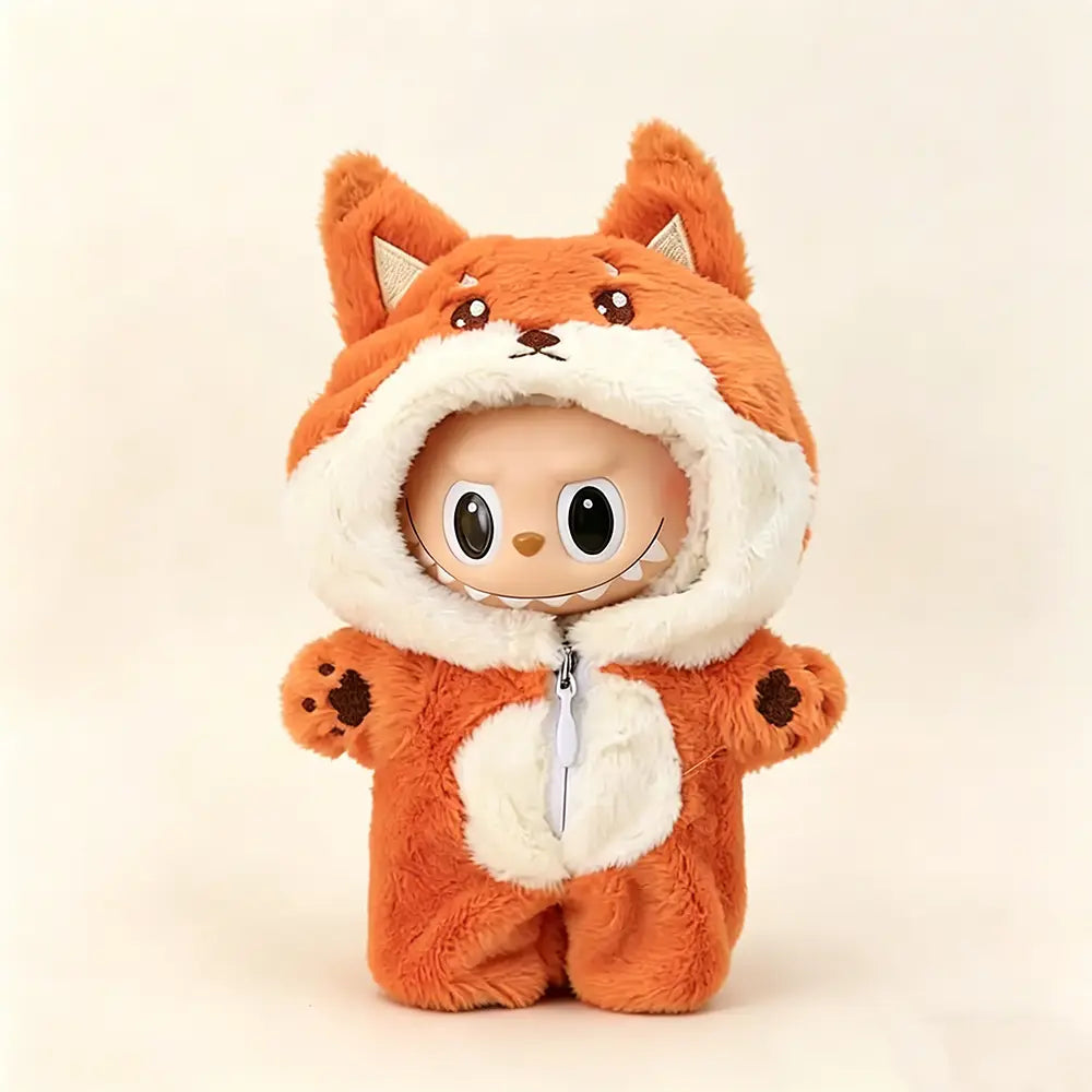 Labubu Doll Outfit - Animal Hooded Jumpsuit for 17cm Collectible Figure - extra detail | KikiBuddies