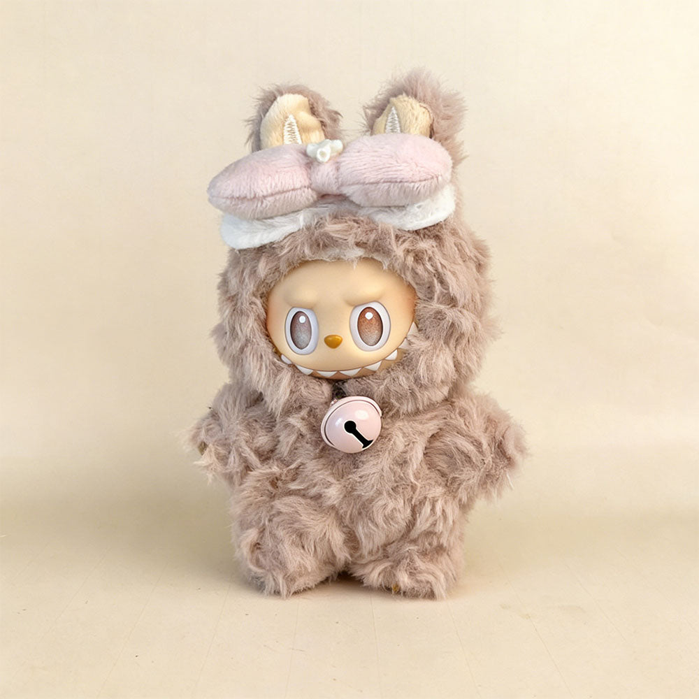 Labubu Doll Outfit - Blush Dino Plush Jumpsuit for 17cm Collectible Figure - main product card | KikiBuddies