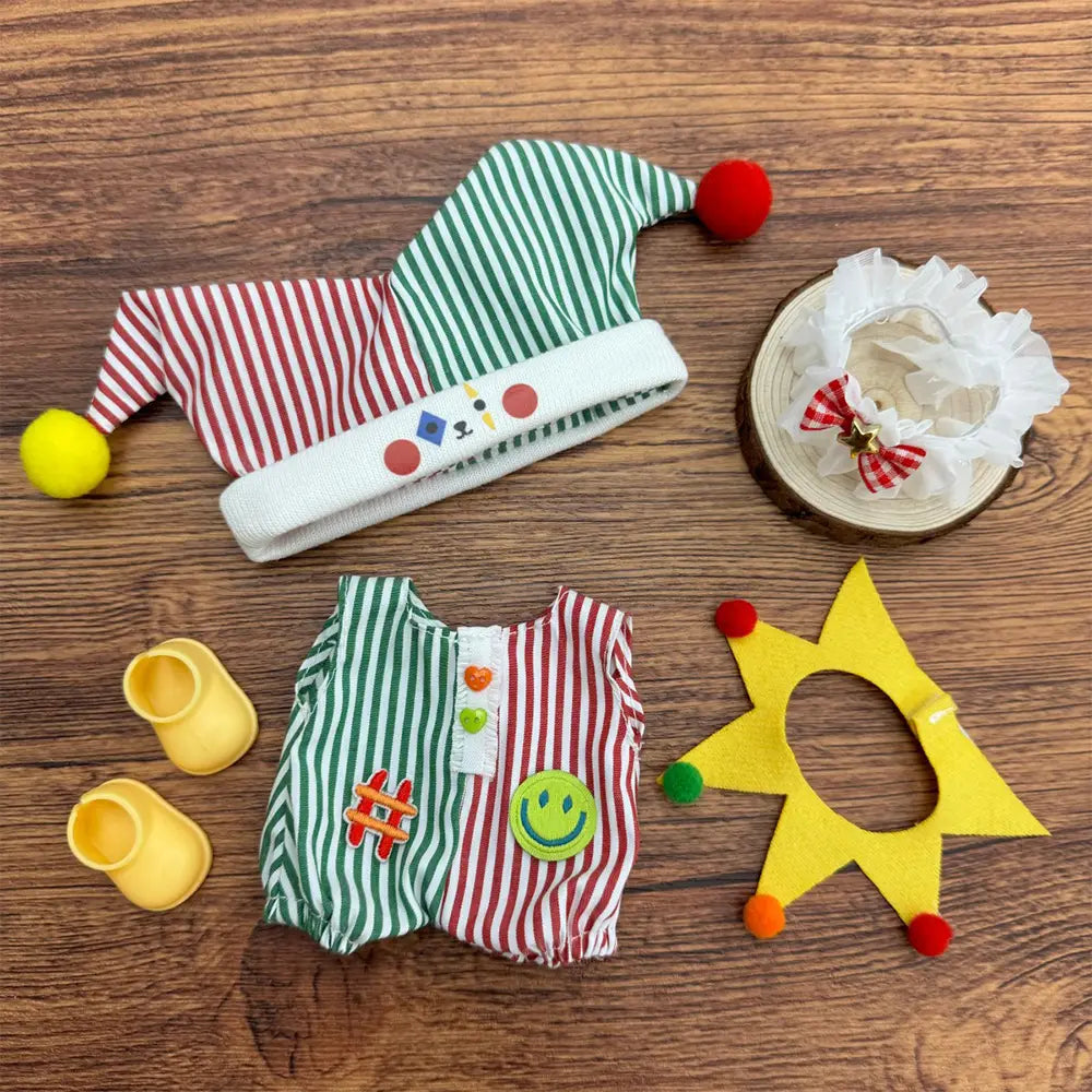 Labubu Doll Outfit - Carnival Jester Outfit Set for 17cm Collectible Figure - lifestyle scene | KikiBuddies