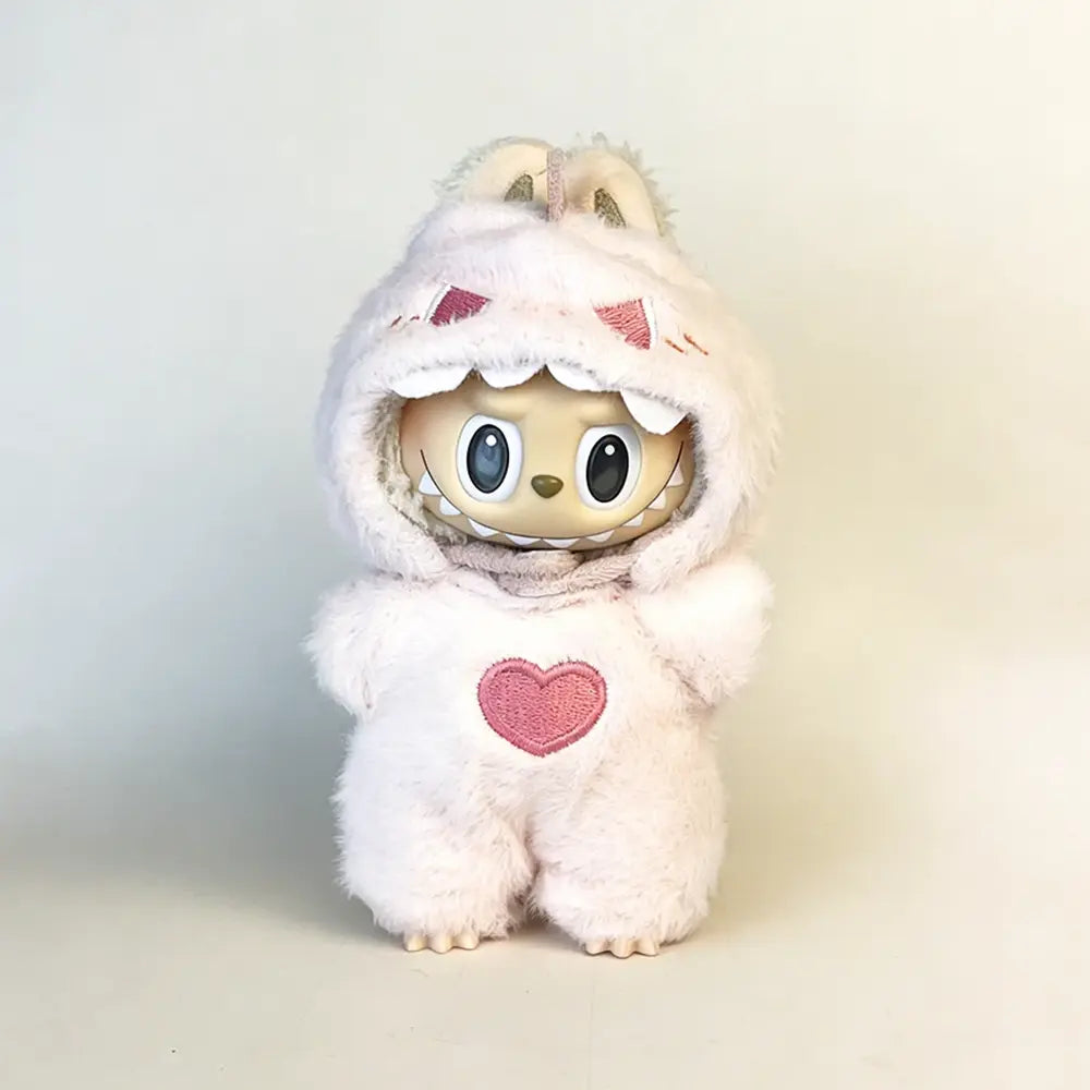 Labubu Doll Outfit - Dino-Mite Plush Dinosaur Jumpsuit for 17cm Collectible Figure - lifestyle scene | KikiBuddies