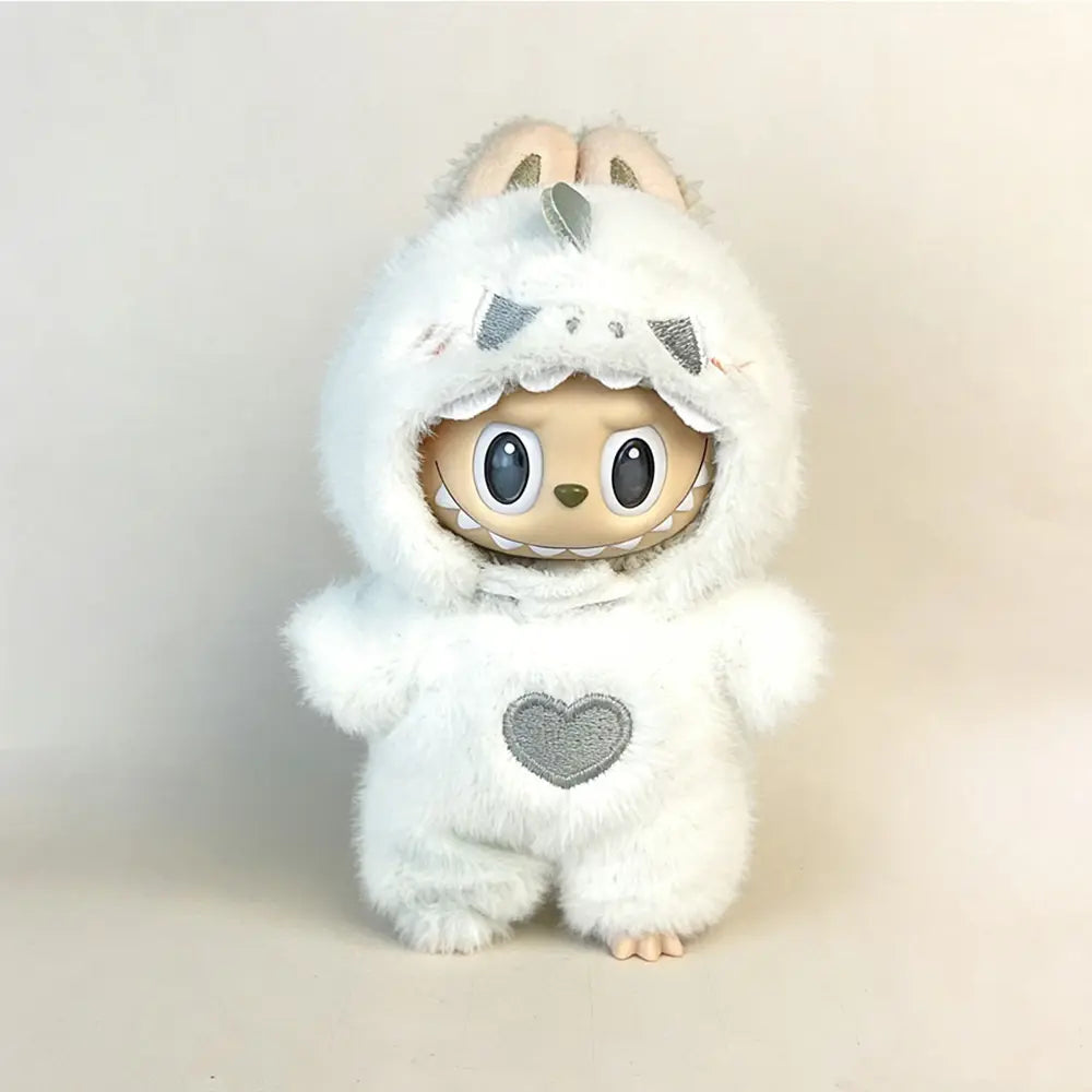 Labubu Doll Outfit - Dino-Mite Plush Dinosaur Jumpsuit for 17cm Collectible Figure - extra detail | KikiBuddies
