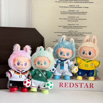 Labubu Football Jersey Outfit Set Series - World Cup Inspired Mini Backpack Set