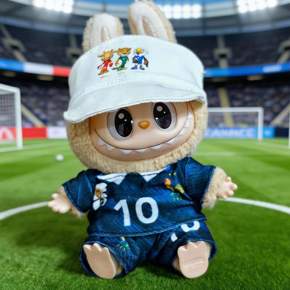 Labubu Football Jersey Outfit Series - World Cup Inspired Build Your Set 17cm - France / 2-Piece + Hat doll outfit detail view 18 | KikiBuddies