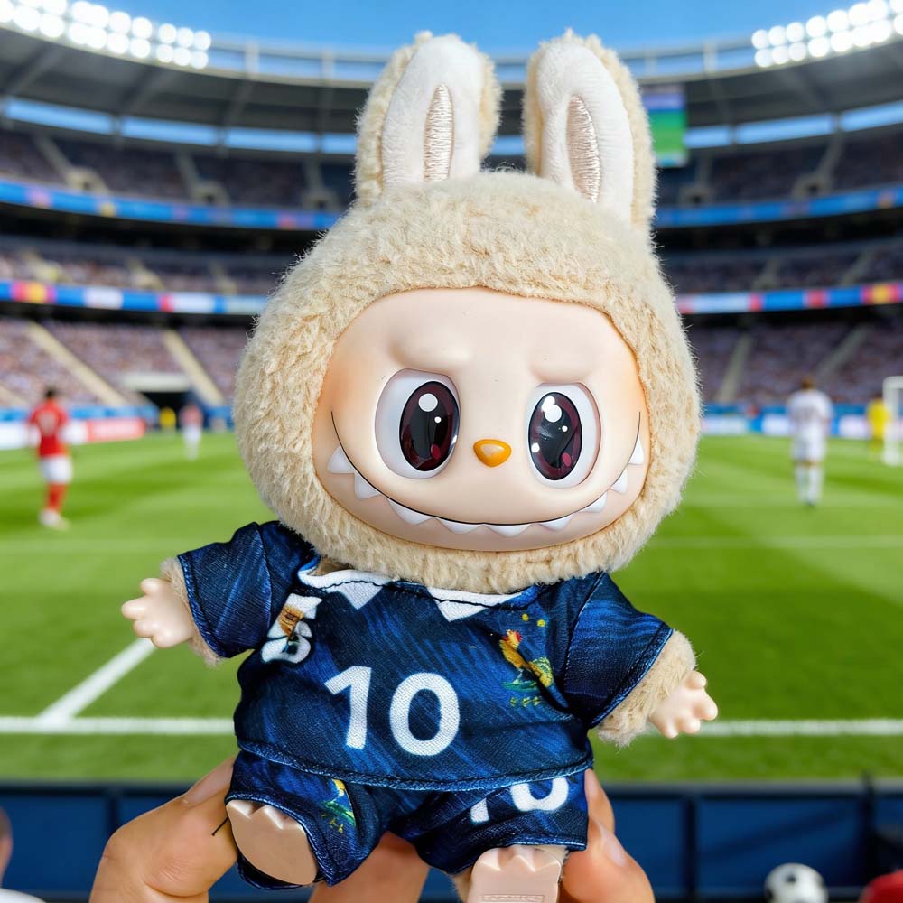 Labubu Football Jersey Outfit Series - World Cup Inspired Build Your Set 17cm - France / 2-Piece Set (Jersey + Shorts) doll outfit detail view 19 | KikiBuddies
