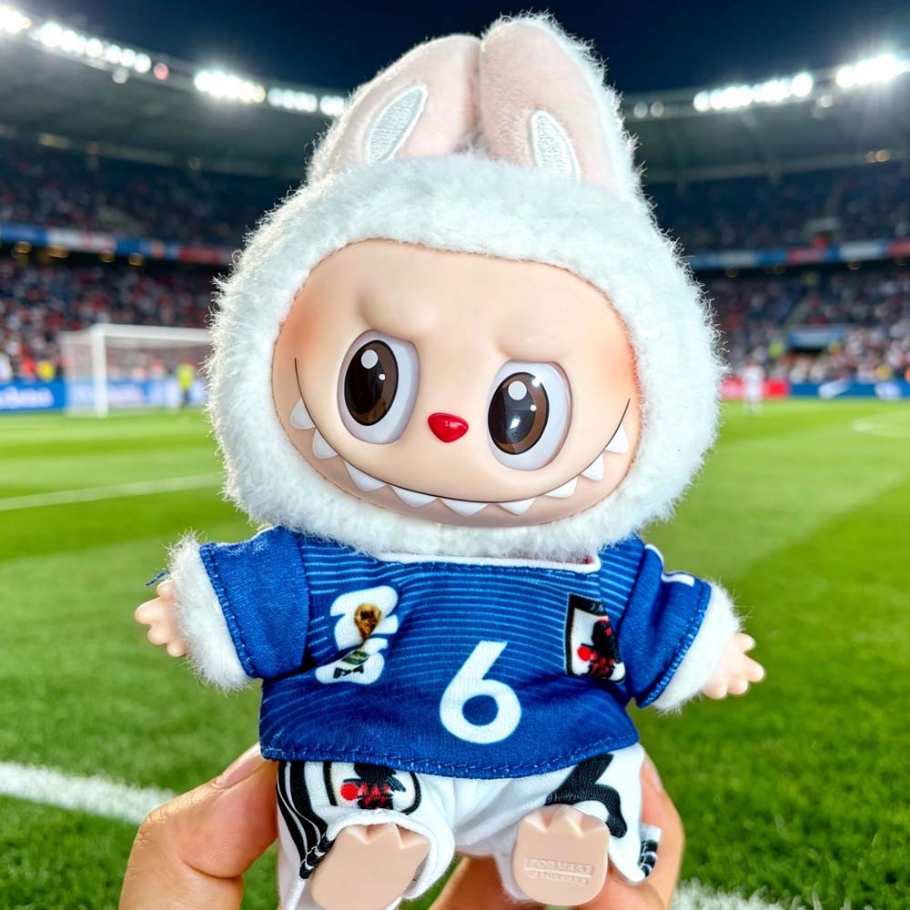 Labubu Football Jersey Outfit Series - World Cup Inspired Build Your Set 17cm - Japan / 2-Piece Set (Jersey + Shorts) doll outfit detail view 11 | KikiBuddies