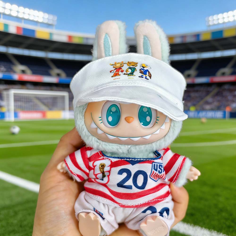 Labubu Football Jersey Outfit Series - World Cup Inspired Build Your Set 17cm - USA / 2-Piece + Hat doll outfit detail view 15 | KikiBuddies