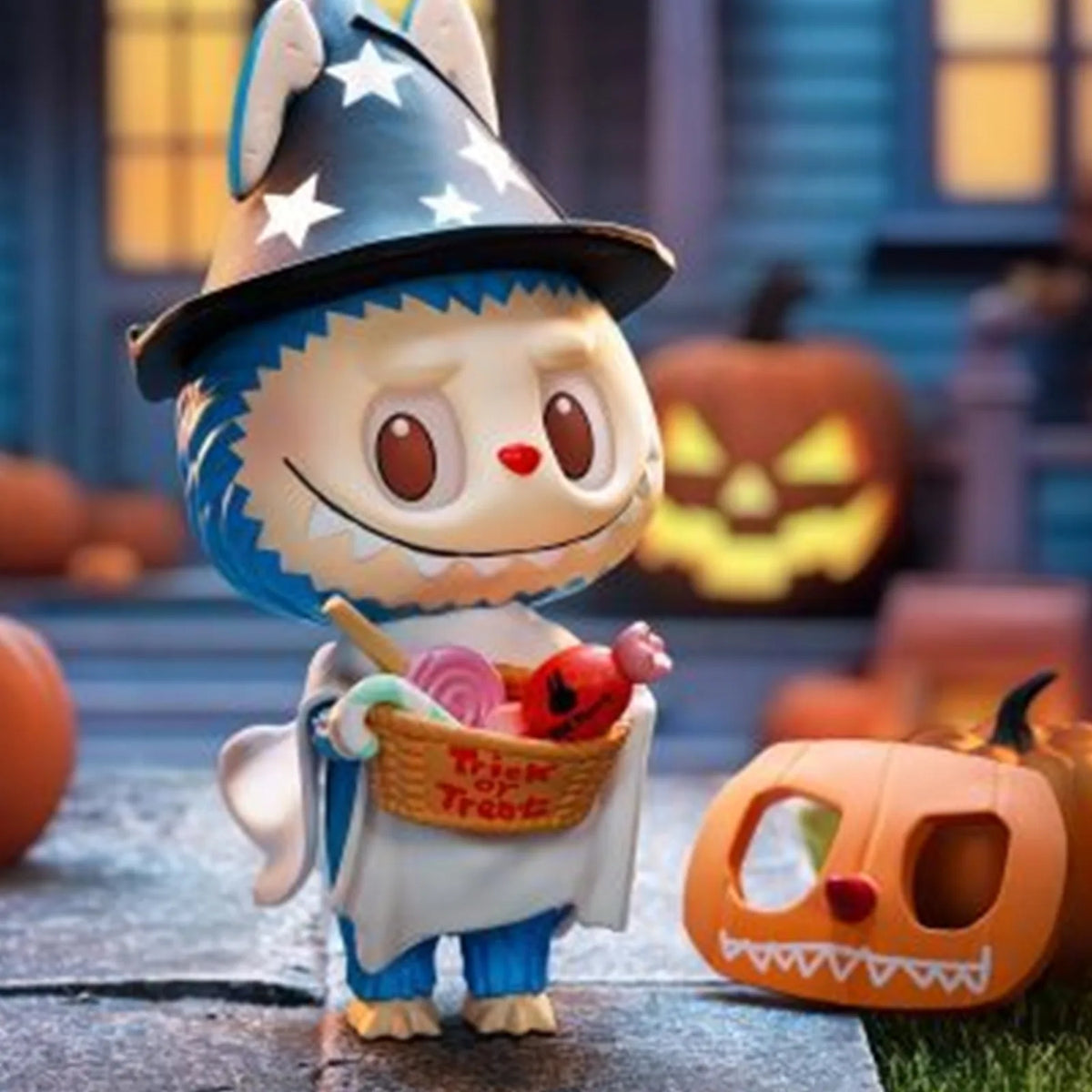 LABUBU Trick-or-Treater figure without pumpkin mask; front detail