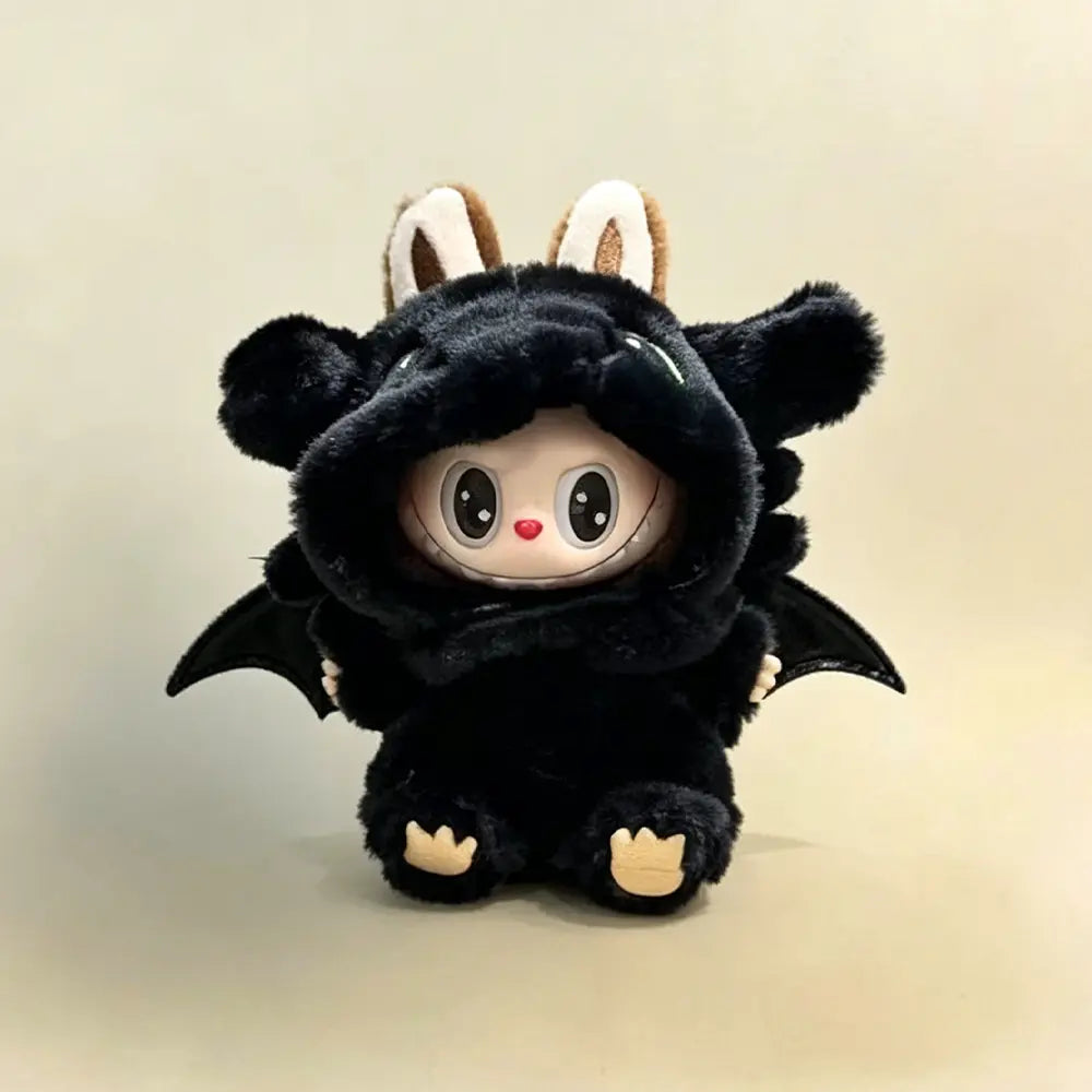 Labubu V4 Doll Outfit - Little Black Dragon Costume for 10cm Collectible Figure - main product card | KikiBuddies