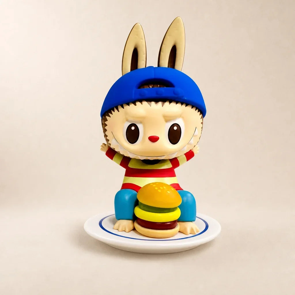 Labubu Zimomo Donut Burger Figurine Figure - Main Image - labubu zimomo donut burger figurine 01 main