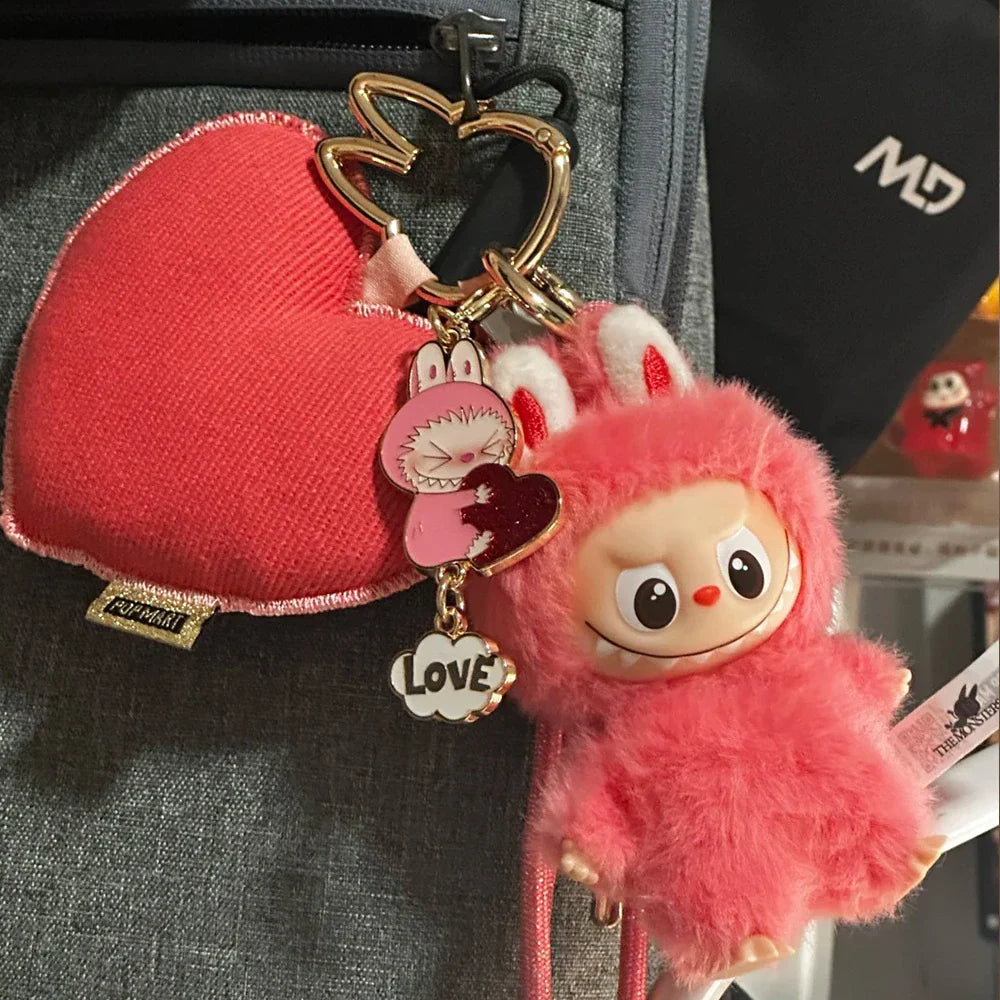 THE MONSTERS Labubu Pin For Love — Letter Pendant - front view | KikiBuddies