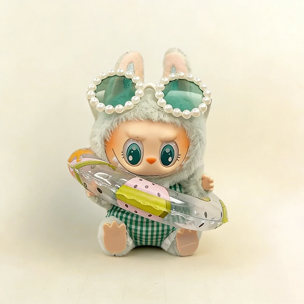 Tropical Summer Beach Vacation Set for Labubu 17cm