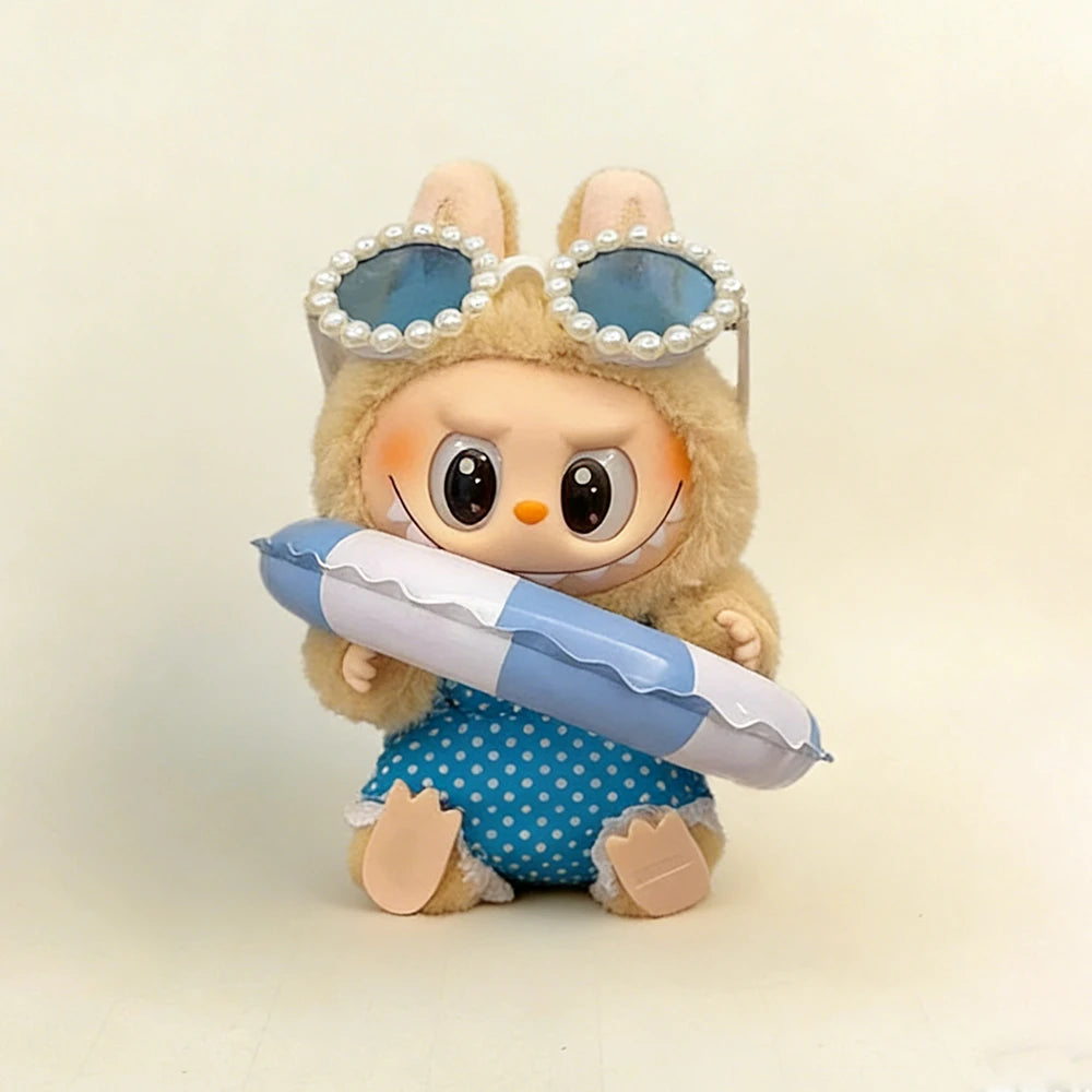 Tropical Summer Beach Vacation Set for Labubu 17cm