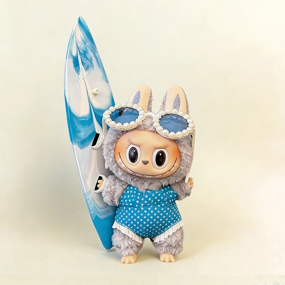 Tropical Summer Beach Vacation Set for Labubu 17cm