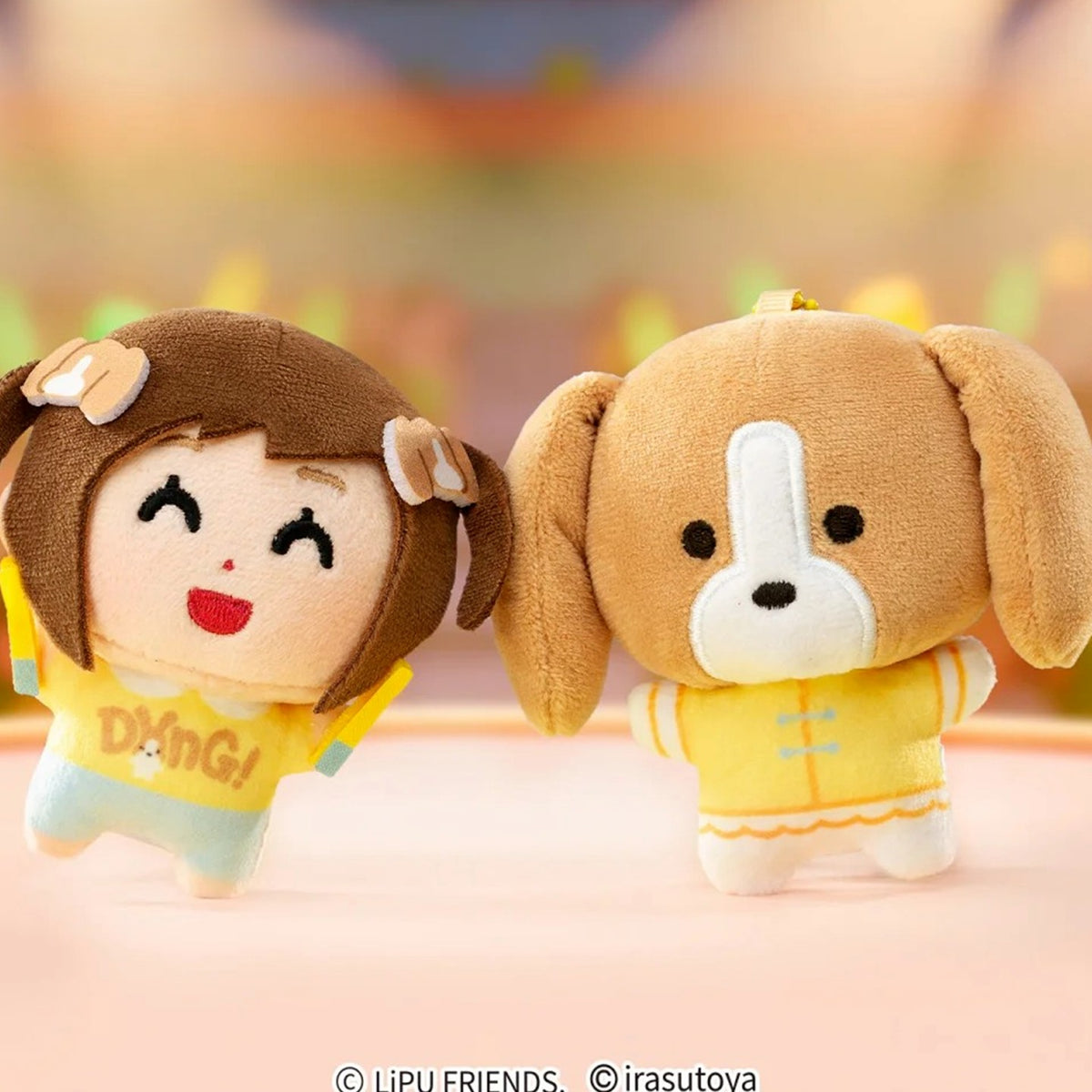 LiPU FRiENDS × irasutoya Series Plush Pendant Blind Box — Girl and dog plush-pendant examples