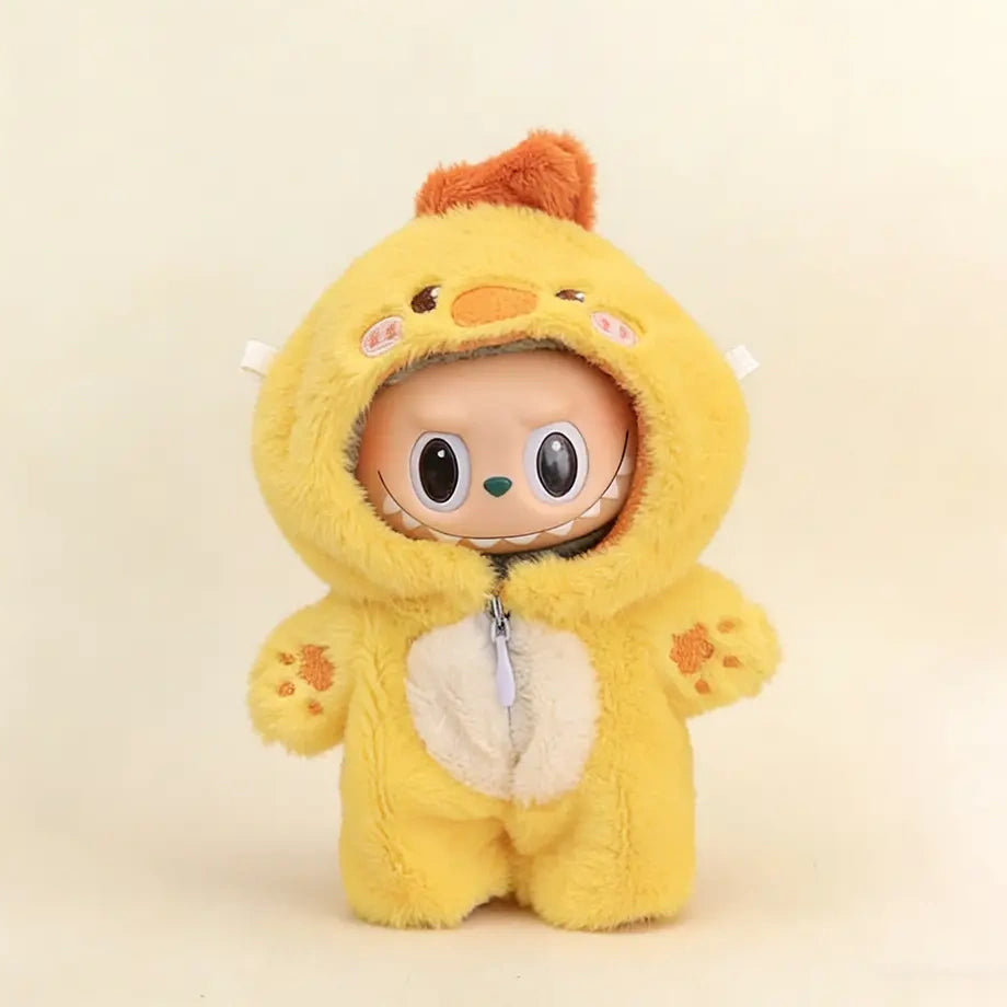 Labubu Doll Outfit - Animal Hooded Jumpsuit for 17cm Collectible Figure - extra detail | KikiBuddies