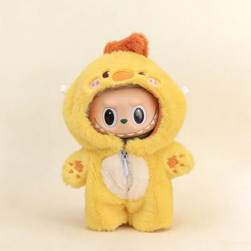 Labubu Doll Outfit - Animal Hooded Jumpsuit for 17cm Collectible Figure - extra detail | KikiBuddies
