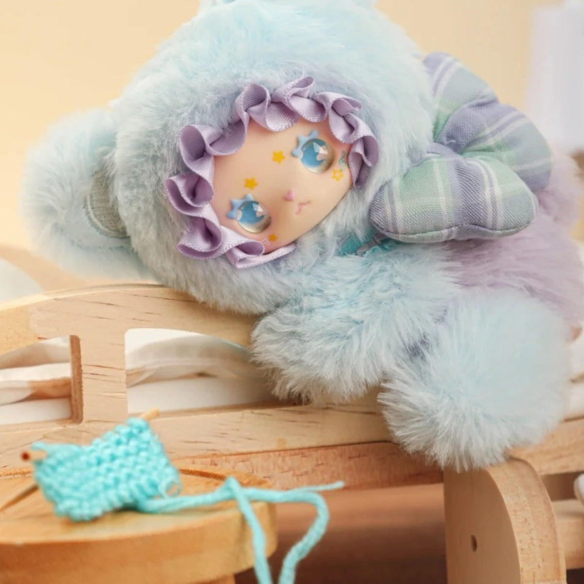 Lovely Emma Little Bear Adoption Guide Series Plush Blind Box — Pale blue bear-costume plush example