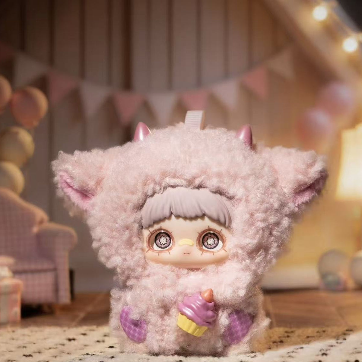 MayMei Surprise Party Series Plush Pendant Blind Box - Complete plush design example with cupcake detail; random design not guaranteed