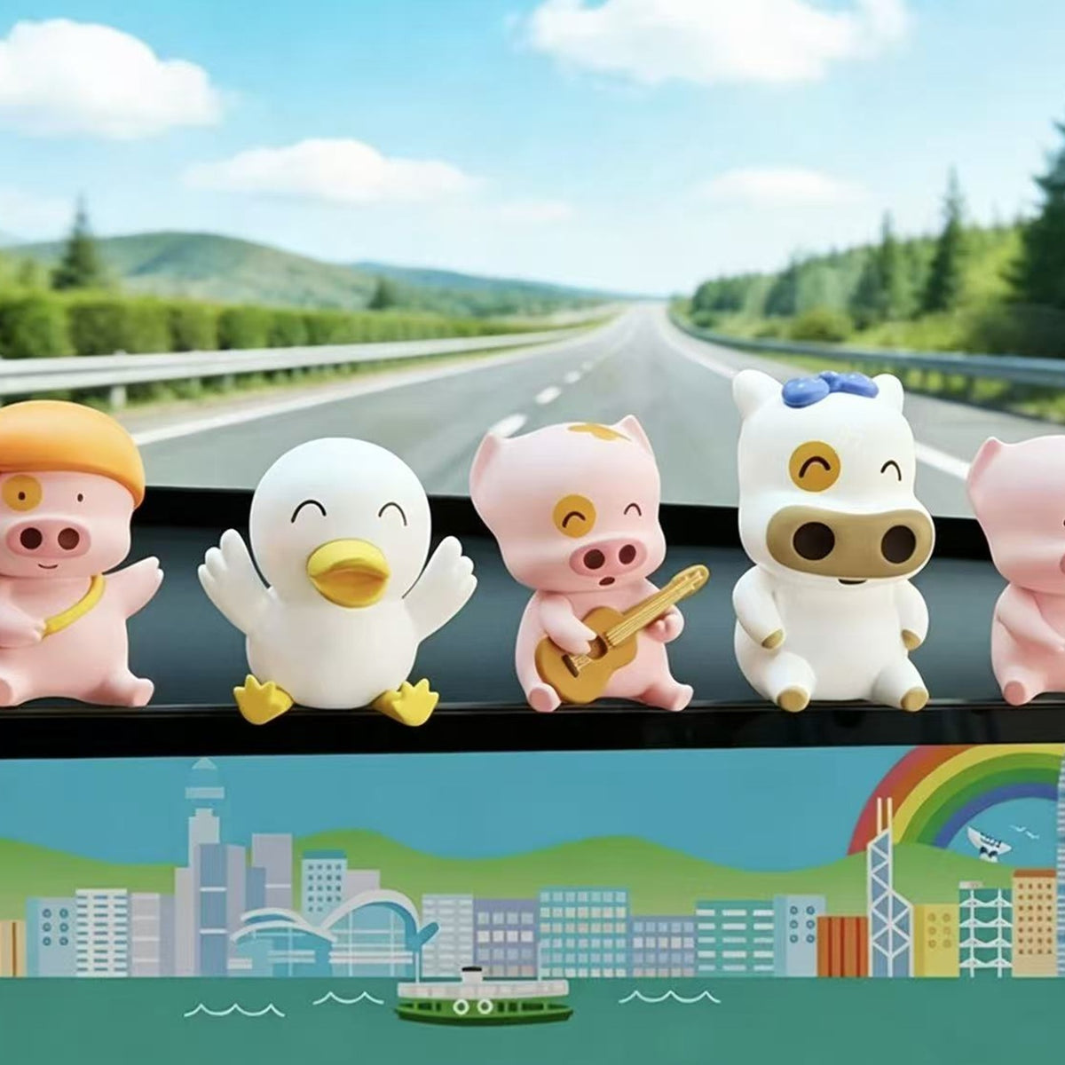 McDull Friends Sitting Together Series Mini Figure Blind Box - Mini figures in a row with complete central examples and outer figures cropped; background props not included; random design not guaranteed