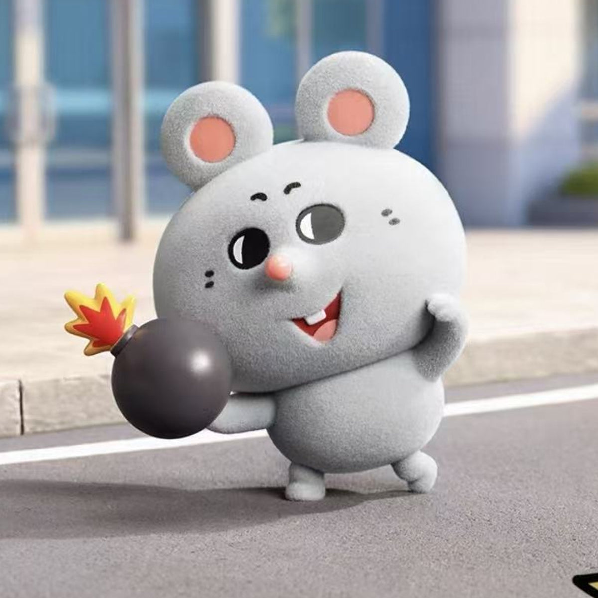 Meeki Rat A Day Of Corporate Hamster Series Figure Blind Box - Complete Meeki Rat figure example holding round prop; random design not guaranteed