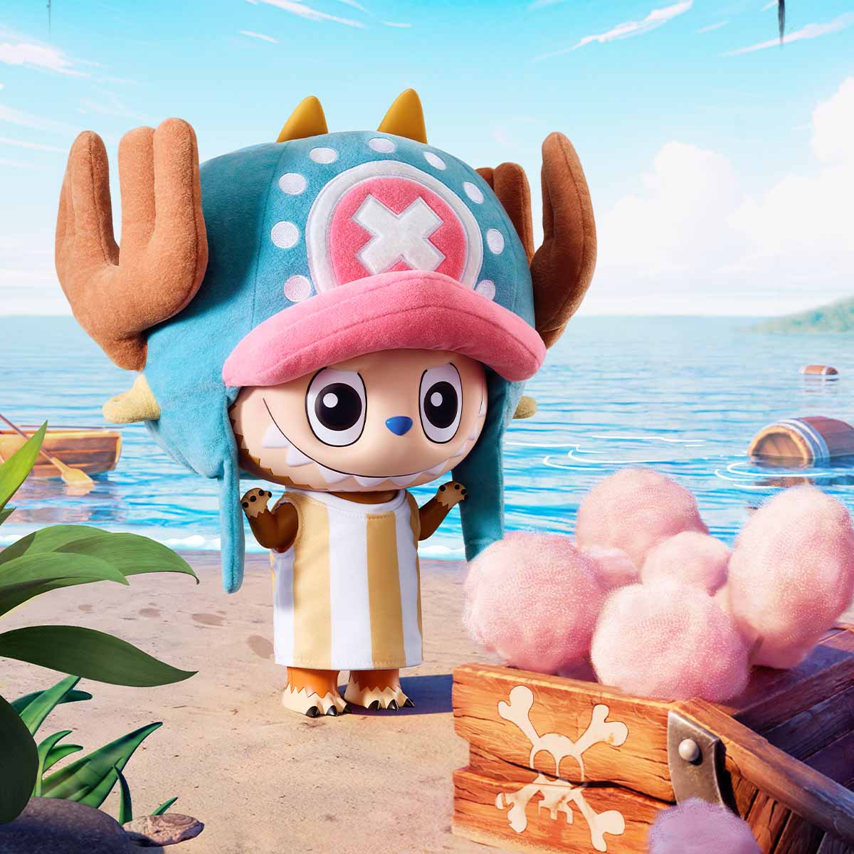MEGA LABUBU Tony Tony Chopper styled design reference; background props excluded