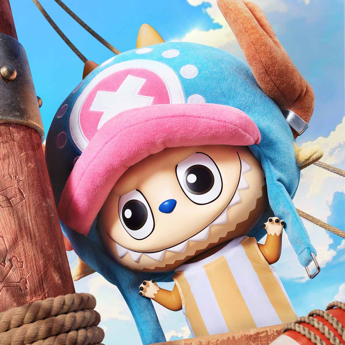 MEGA LABUBU Tony Tony Chopper face and hat detail