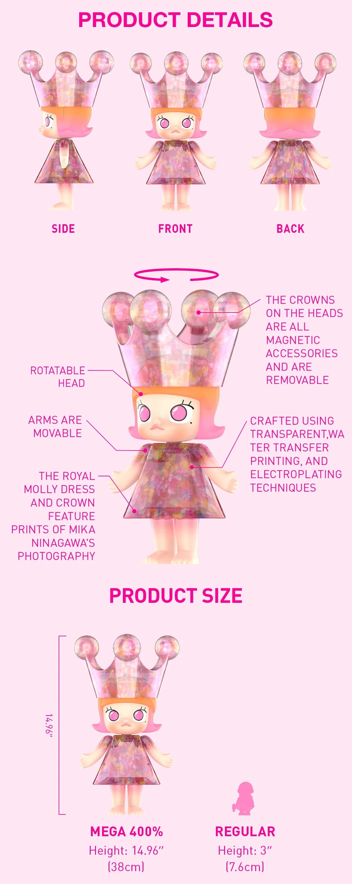 English functions and 38 cm size panel for MIKA NINAGAWA 400% figure; small figure not included