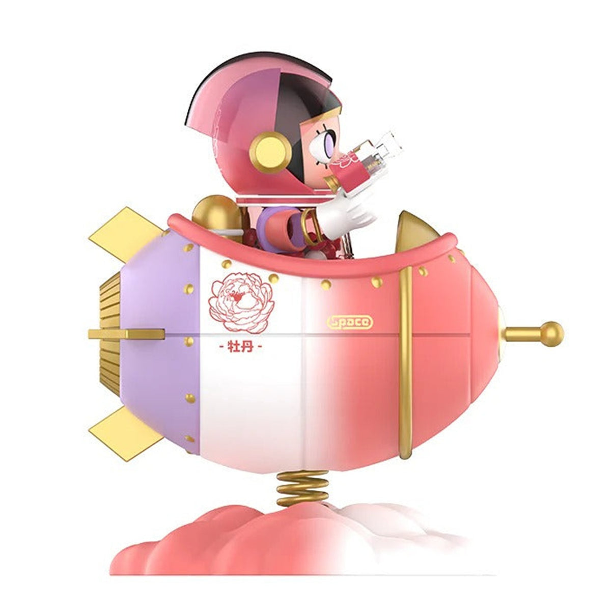 MEGA SPACE MOLLY 100% Blooming Peony confirmed figure, side profile of the space suit