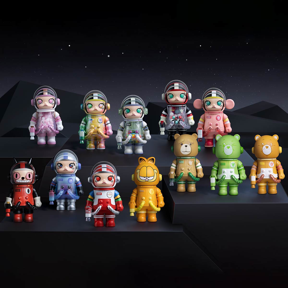 MEGA SPACE MOLLY 100% Series 3 Figures - Possible design examples; random selection, not guaranteed assortment