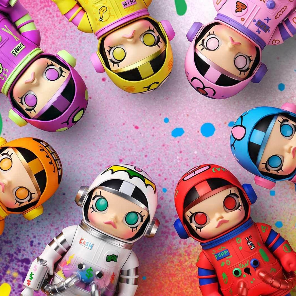 MEGA SPACE MOLLY 400% Space Cadets figure — series design reference view 1; pictured designs are not selected by quantity option