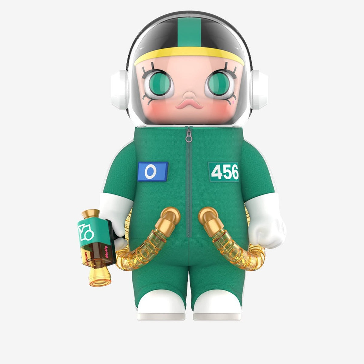 MEGA SPACE MOLLY 400% figure in a green tracksuit, front view against a white background