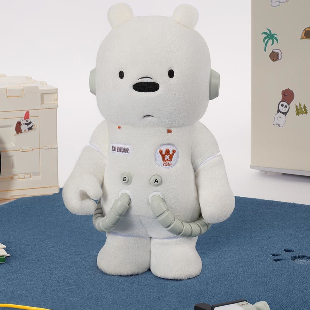 MEGA SPACE MOLLY 400% WE BARE BEARS ICE BEAR figure, rear view in a room scene