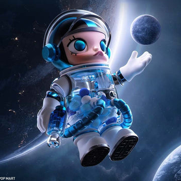 MEGA SPACE MOLLY × CAS SPACE 100% figure in a planet-themed display scene