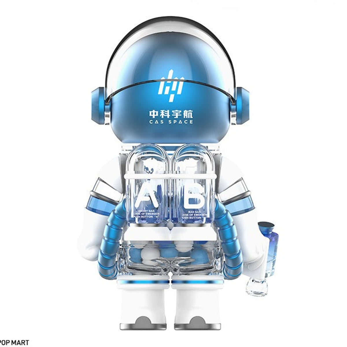 MEGA SPACE MOLLY × CAS SPACE 100% figure, rear view showing the backpack and helmet