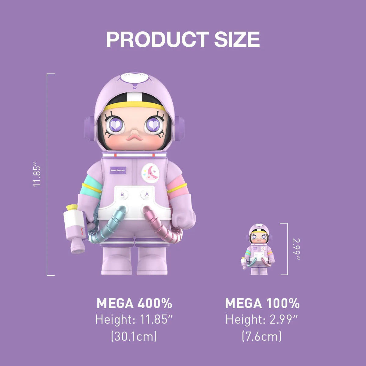 Sweet Dream Bears fixed retail pair: one 400% figure at 30.1 cm and one 100% figure at 7.6 cm; both included
