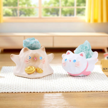Meow And Meow Series Energy Crystal Mini Bean Blind Box - Complete crystal cat figure examples; random design not guaranteed