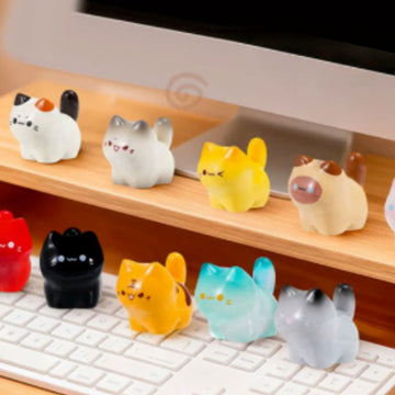 MEOW ARMY Series Mini Bean Blind Box - MEOW ARMY Mini Bean group with complete central cat figure examples; random design not guaranteed