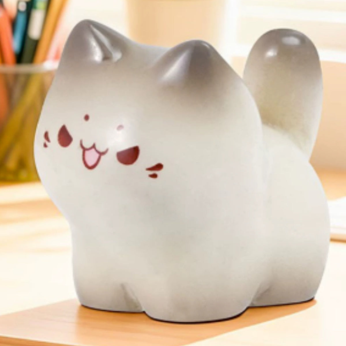MEOW ARMY Series Mini Bean Blind Box - Complete white Mini Bean cat figure example; random design not guaranteed